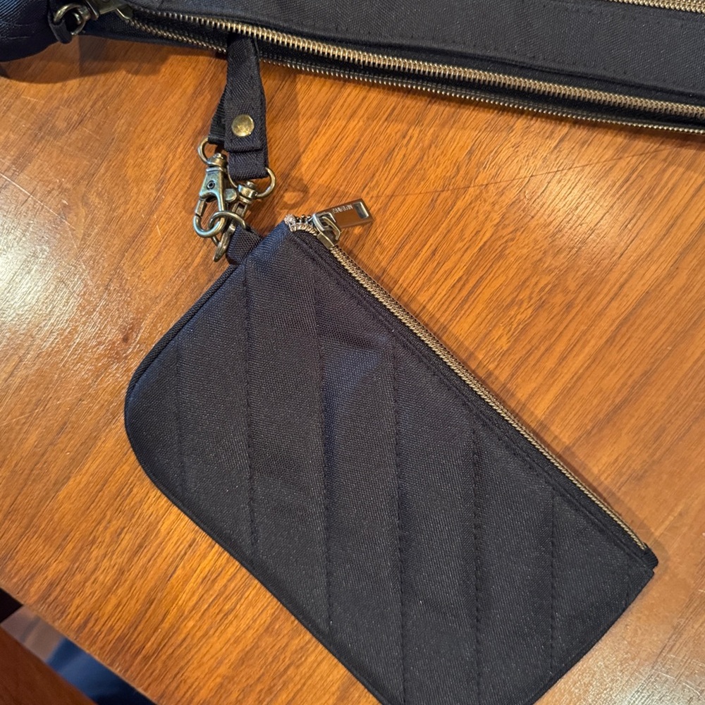 Black Crossbody Bag with Multiple Zippers - Picture 4 of 6